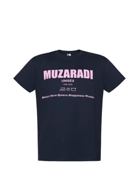 MUZARADI logo-print cotton T-shirt Blue MZRD3031