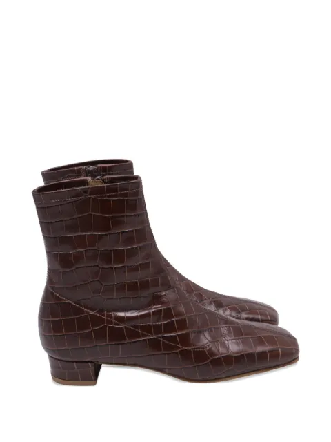 BY FAR croc-embossed ankle boots Brown RFCPUUSSH737373W