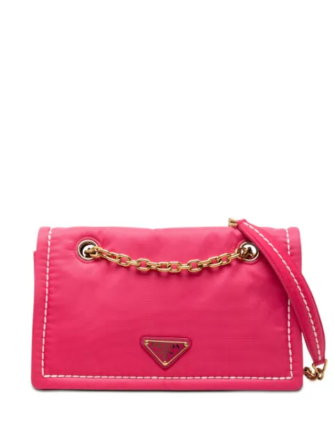 Prada Pre-Owned 2013-2026 Tessuto Chain Flap crossbody bag Pink K7WYB6ROODA1RJYG