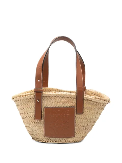 Loewe Pre-Owned 2021 Small Raffia Anagram Basket tote bag Neutrals H1SL5R5SNWPLX58K