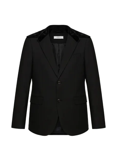 TATUNA suede-collar blazer Black TAT003