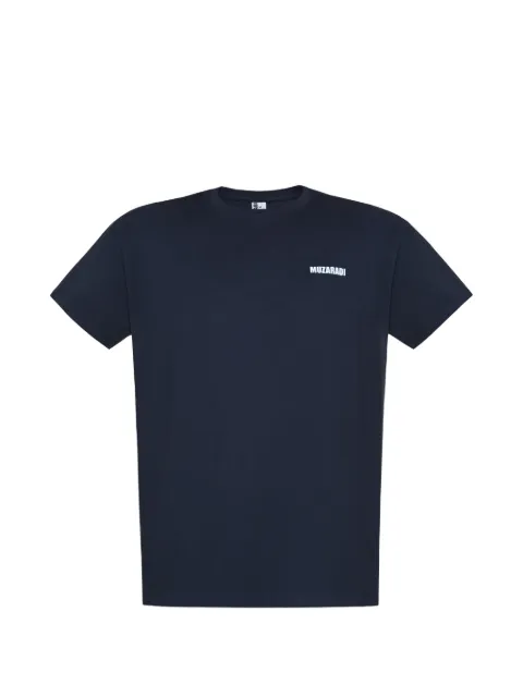 MUZARADI logo-print graphic-back T-shirt Blue MZRD32