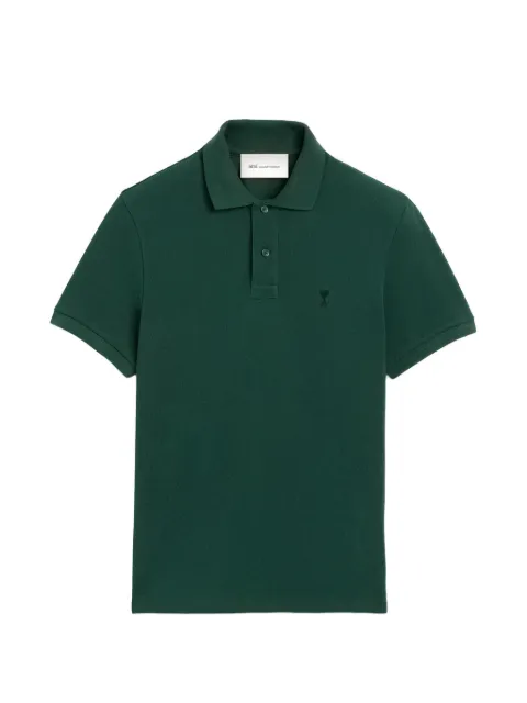 AMI Paris cotton polo Green H26HPL411760