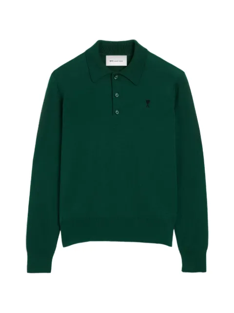 AMI Paris wool polo Green H26HPL457KN0197