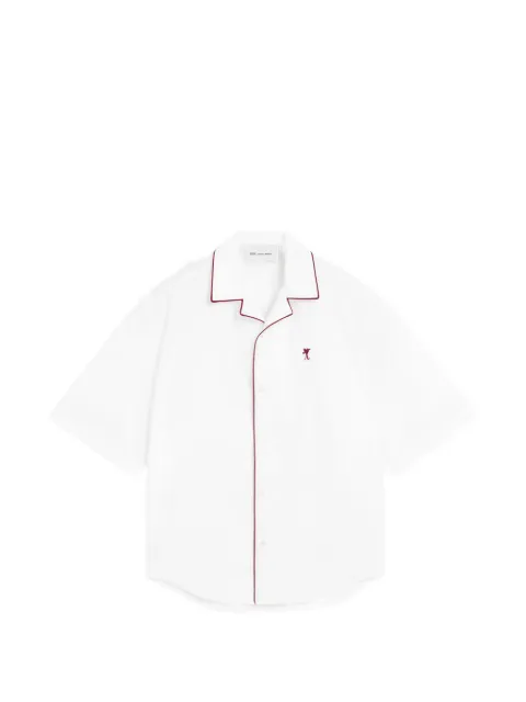 AMI Paris cotton short sleeves arrow shirt White H26USH860CO0045