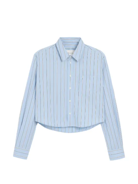 AMI Paris blue striped cotton cropped shirt Blue H26FSH876CO0249