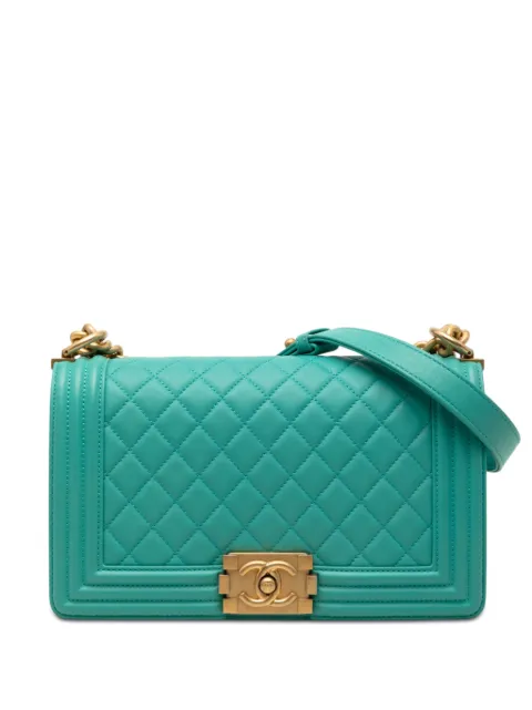 CHANEL Pre-Owned 2019 Old Medium Quilted Lambskin Boy Flap crossbody bag Blue HO8F4R8814WFWNEV