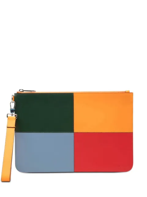 Burberry Pre-Owned 2018-2023 Leather Colorblock clutch bag Multicolour 1MR8SARXZY89FLGV