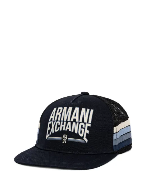Armani Exchange logo-print mesh-panel baseball cap Blue XM002542AF15502