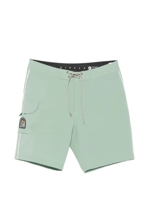 VISSLA Solid Sets patch-detail swim shorts Green M116CSST