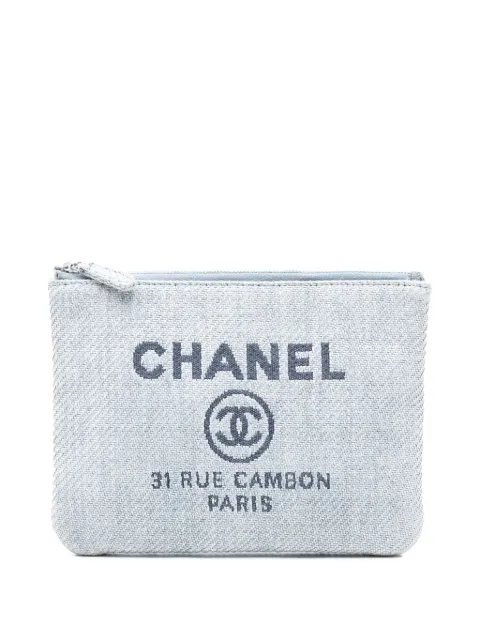 CHANEL Pre-Owned 2013-2014 Small Denim Deauville O Case clutch bag Blue 1KRO53NZXBJCN9JH