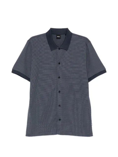 BOSS button-front pique shirt Blue 50560014
