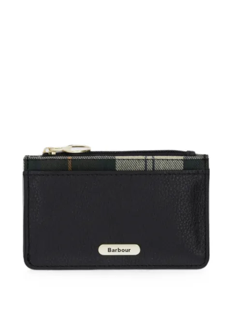 Barbour Alder tartan-panel leather wallet Black LLG0035BK11