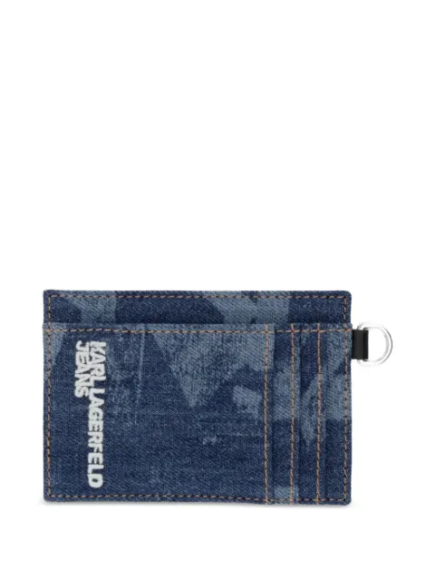 Karl Lagerfeld Jeans logo-print denim card holder Blue B2M320481IO