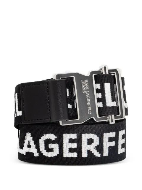 Karl Lagerfeld Jeans logo-intarsia buckle belt Black B1W33061999