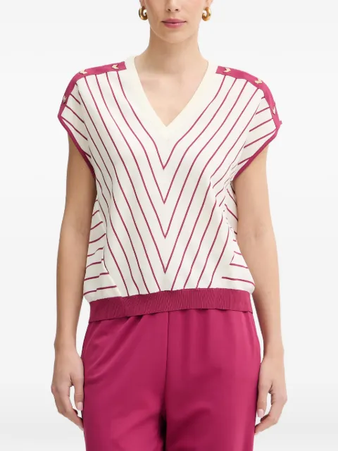 LIU JO striped chevron-knit sweater White TA6217MS55N