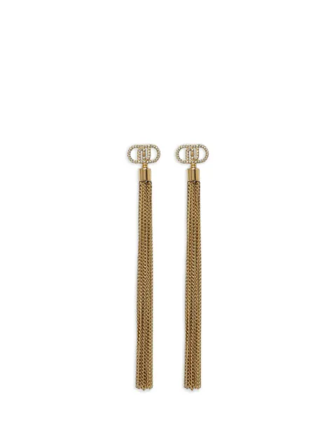 LIU JO crystal-embellished chain-fringe earrings Gold LJ2648