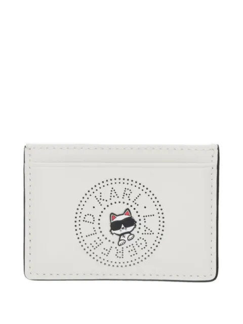 Karl Lagerfeld Ikon perforated card holder White B2W32059110