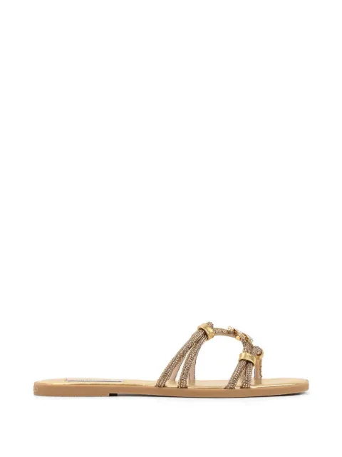 Karl Lagerfeld crystal-embellished logo-plaque sandals Gold KL87406
