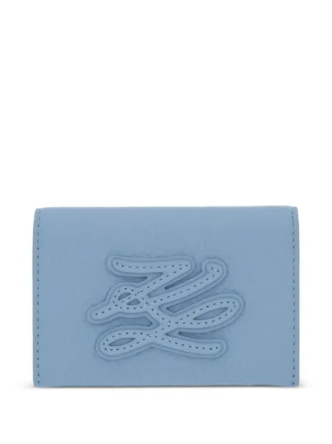 Karl Lagerfeld K/Autograph logo-patch pebbled wallet Blue B2W320642HL