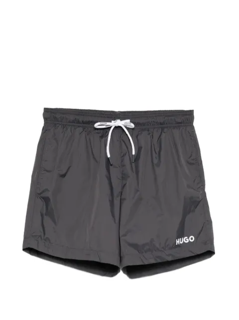 HUGO logo-print swim shorts Grey 50469312