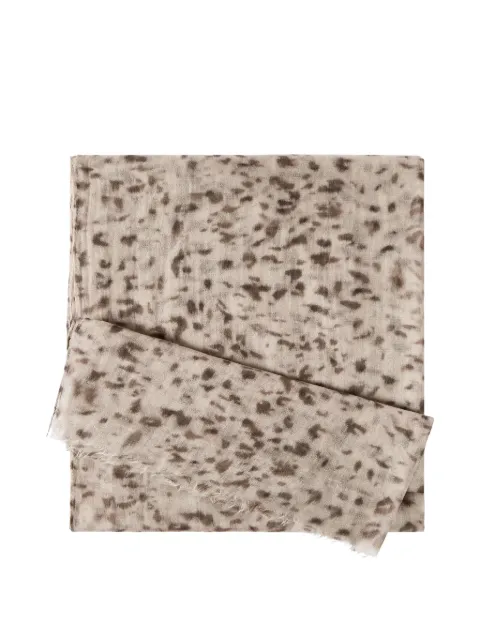 Brunello Cucinelli lynx-print cashmere scarf Neutrals MSCDAGW15COZ62