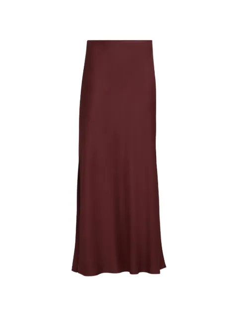 Brunello Cucinelli satin cady fluid bias-cut skirt Red M0H38G3396C9813