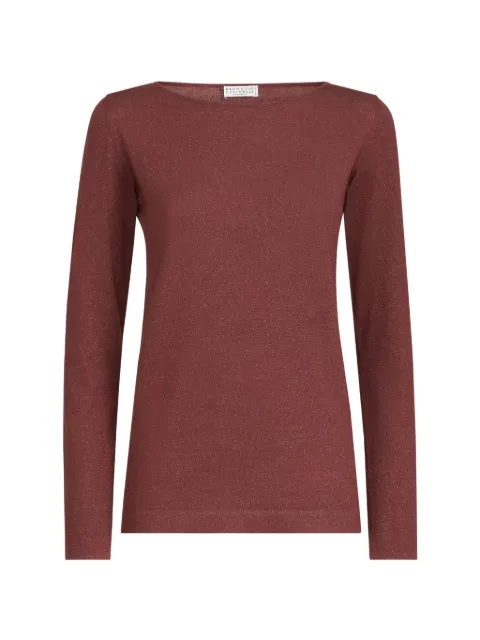 Brunello Cucinelli cashmere and silk lightweight sweater Red M41800008C9791