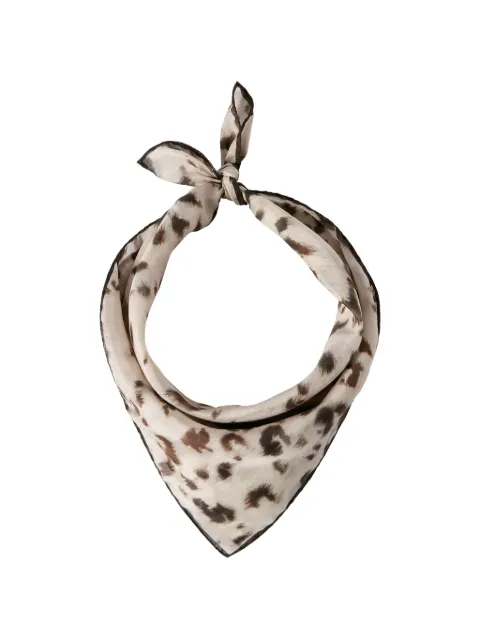 Brunello Cucinelli lynx-print silk foulard Neutrals MFOU0003CBEMA