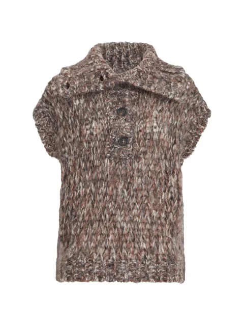 Brunello Cucinelli Malfilé mohair sweater vest Brown MLC350704C9979