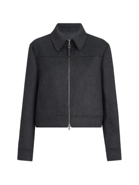Brunello Cucinelli wool-flannel outerwear jacket with shiny zipper-pull Grey MG5497459C2345