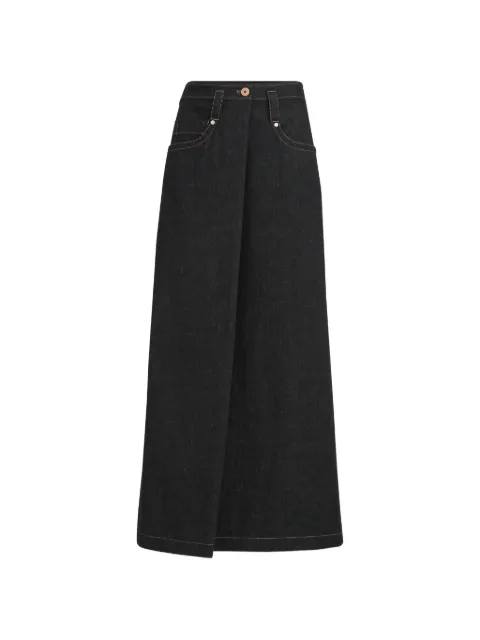 Brunello Cucinelli No-fade denim five-pocket skirt with Monili Black ML134G4083C002