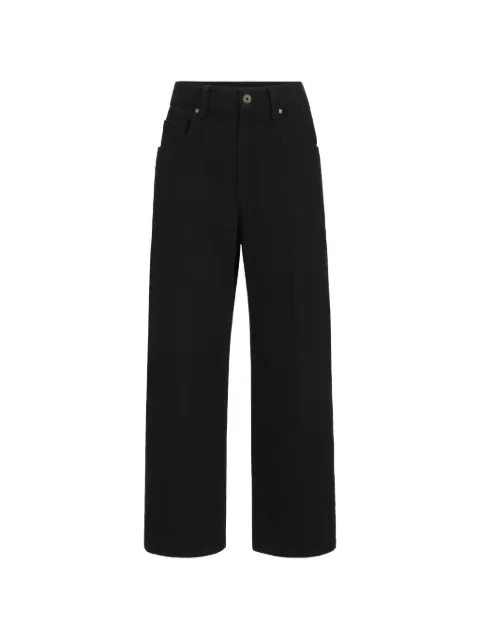 Brunello Cucinelli dyed denim contemporary square trousers with Monili Black M0H81P4008C101