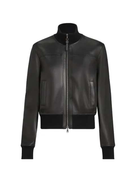 Brunello Cucinelli nappa-leather outerwear jacket with Monili Black MPNMO7483C101