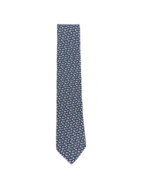 Ferragamo dog-print tie Blue 794978