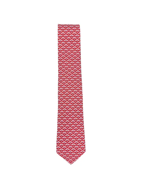 Ferragamo fox-pattern silk tie Red 789830