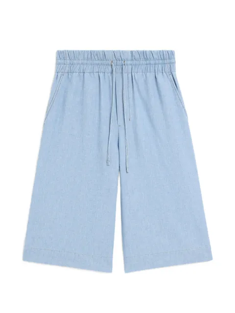 AMI Paris cotton elasticated large bermuda shorts Blue H26HSO856CO0221