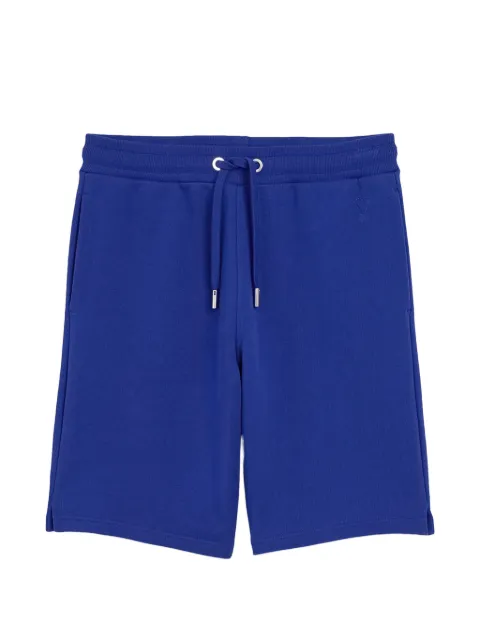 AMI Paris cotton embossed shorts Blue H26HSO803747