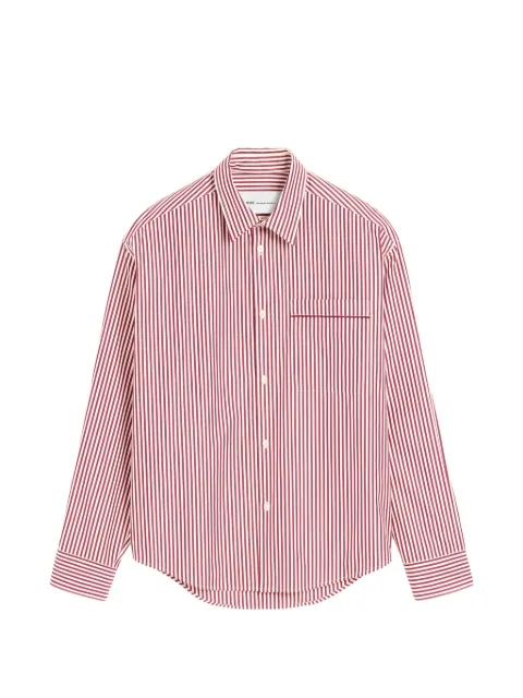 AMI Paris cotton long sleeves boxy fit shirt Red H26USH859CO0242