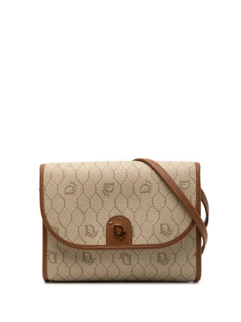 Christian Dior Pre-Owned 1980-2000 Honeycomb Coated Canvas crossbody bag Neutrals I0D4F1JFFZZKNJW7