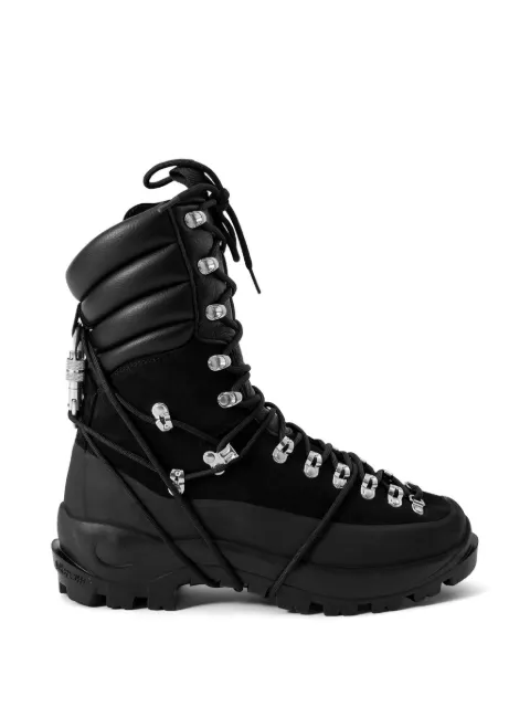 HELIOT EMIL lace-up quilted-panel tall hiking boots Black AW26PRE17054BLK01