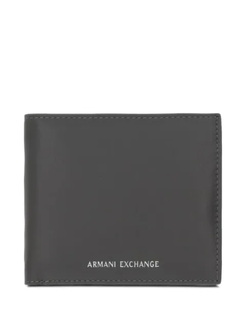 Armani Exchange logo-lettering bi-fold wallet Grey XM000167AF22541