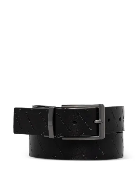 Armani Exchange logo-embossed leather belt Black XM002861AF22848