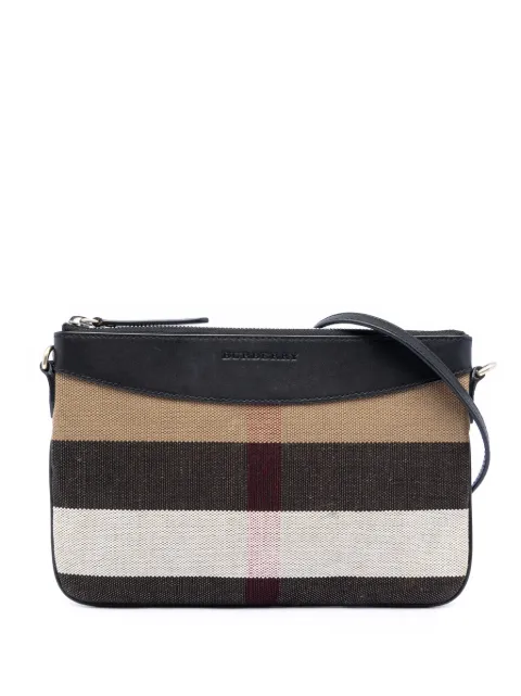 Burberry Pre-Owned 2000-2017 Mega Check Canvas Peyton crossbody bag Black PAGR0GW767ZA3SZC