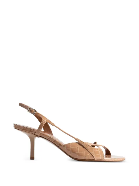 BY FAR Sierra crocodile-effect sandals Neutrals 15296368148867