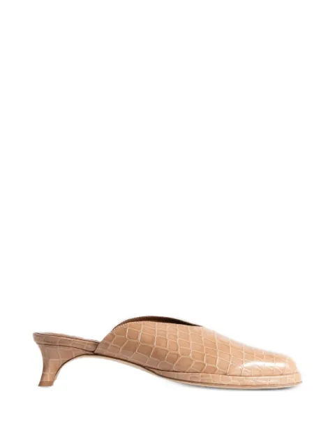 BY FAR Babylady crocodile-effect mules Neutrals 15296386400643