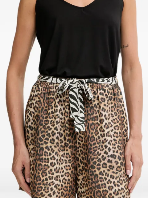 LIU JO leopard-print zebra-pattern shorts Brown VA6064TS123
