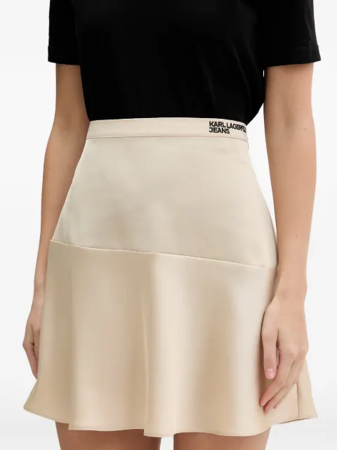 Karl Lagerfeld Jeans logo-embroidered asymmetric-panel mini skirt Neutrals B2W120172MW