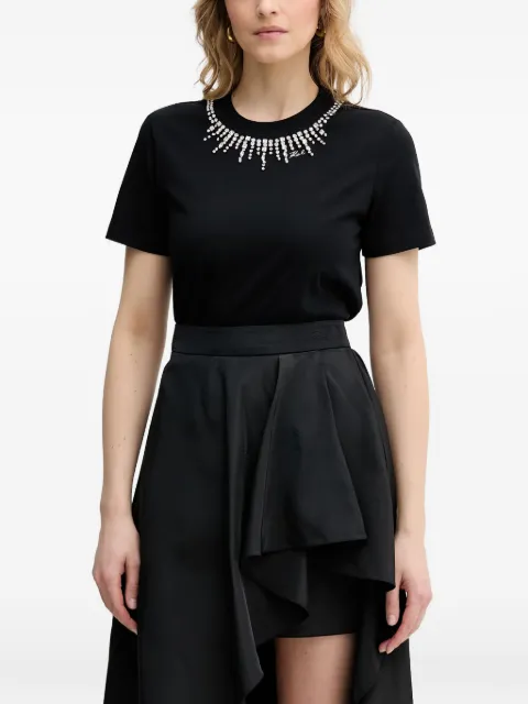 Karl Lagerfeld crystal-embellished logo-detail T-shirt Black B2W17017999