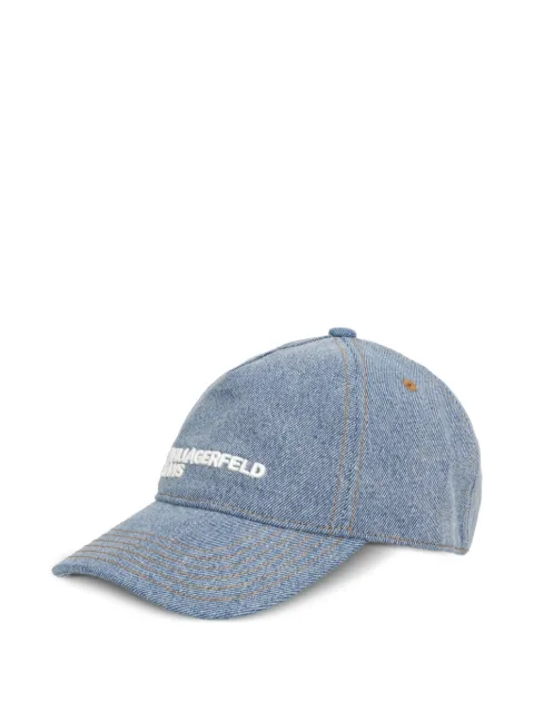 Karl Lagerfeld Jeans logo-embroidered denim cap Blue B2W330021BM